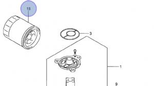 Suzuki Outboard Oil Filter DF25 to DF70 16510-87J02-000 (click for enlarged image)